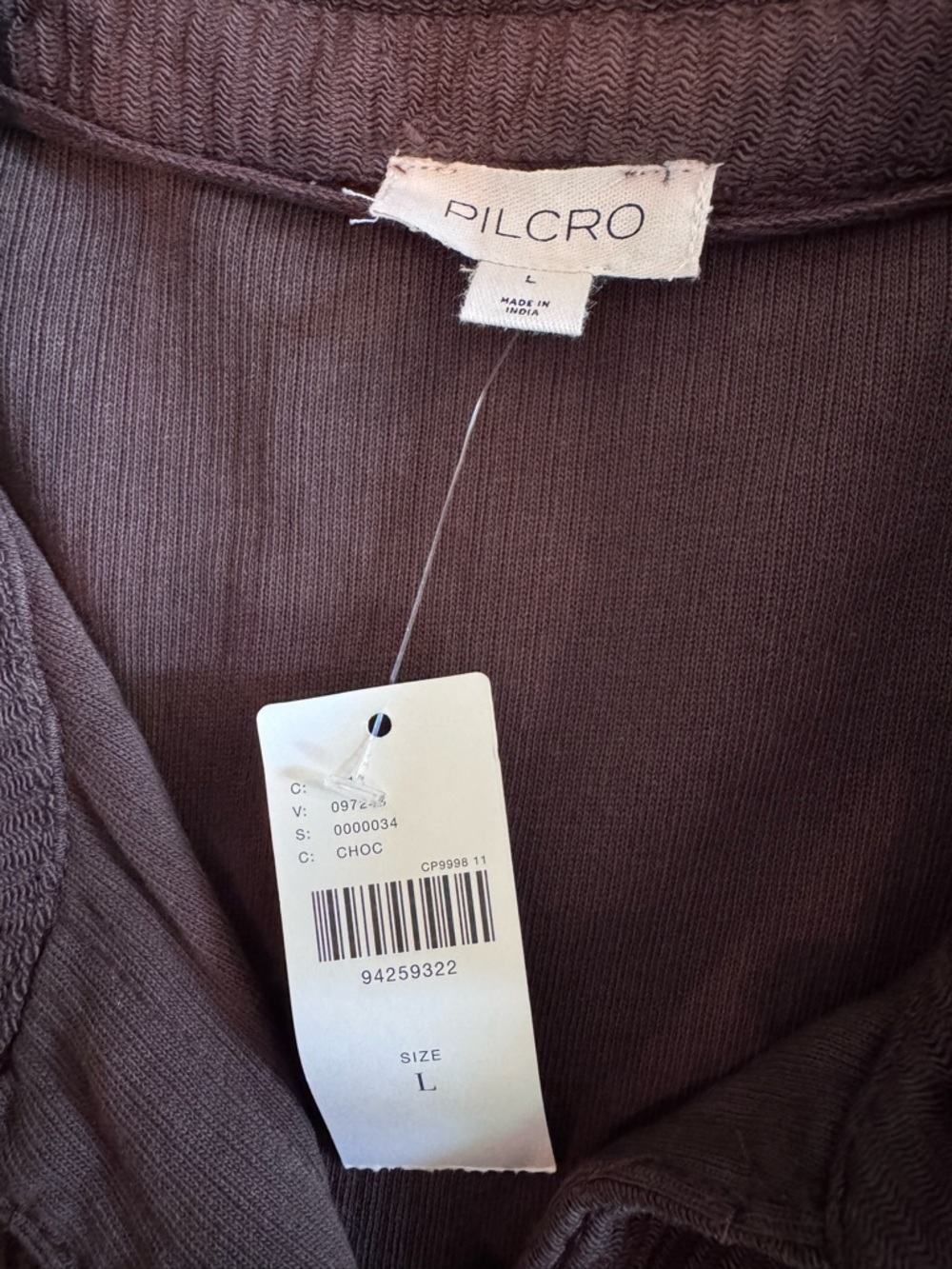 NWT $148 Pilcro By Anthropologie Duster Jacket Women's Size L Chocolate Shacket - Picture 2 of 8